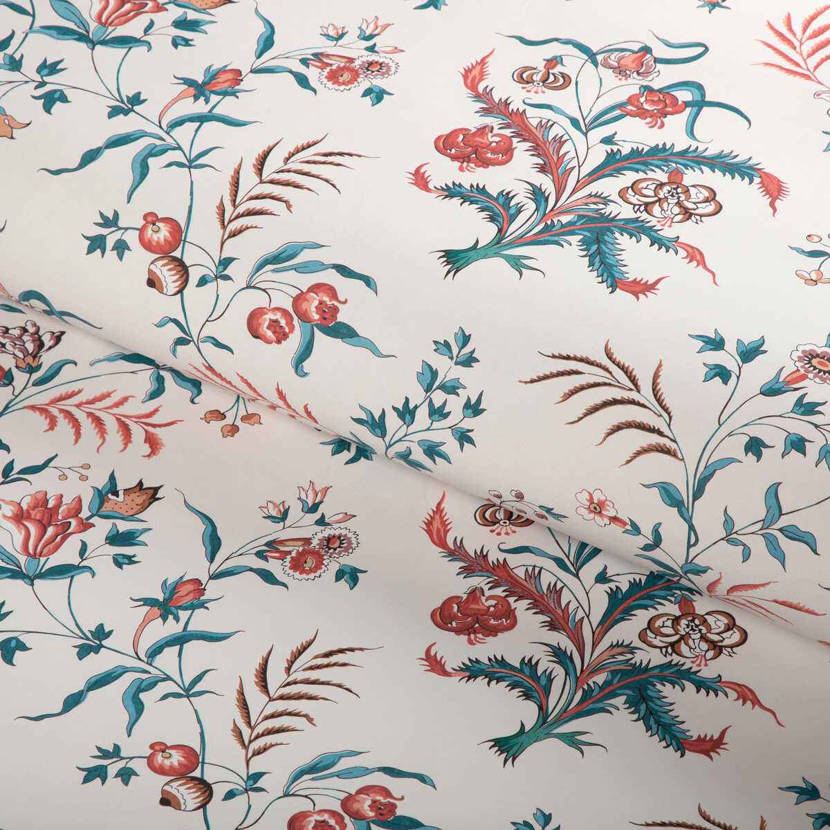 Chancay-Teal-Rose-Brunschwig-Fils-Wallpaper - BRUNSCHWIG & FILS Wallpaper