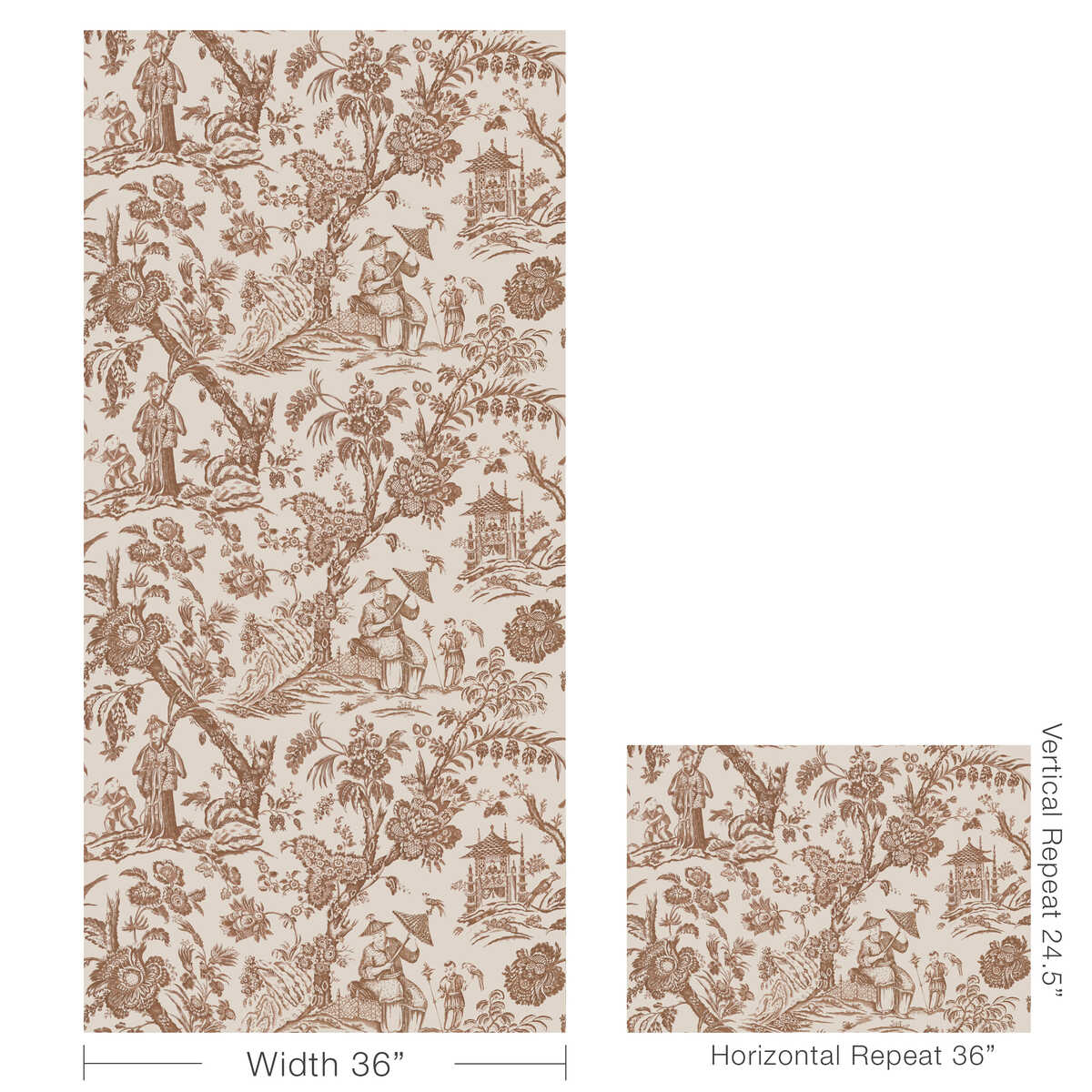 Marcel - Brown - BRUNSCHWIG & FILS Wallpaper
