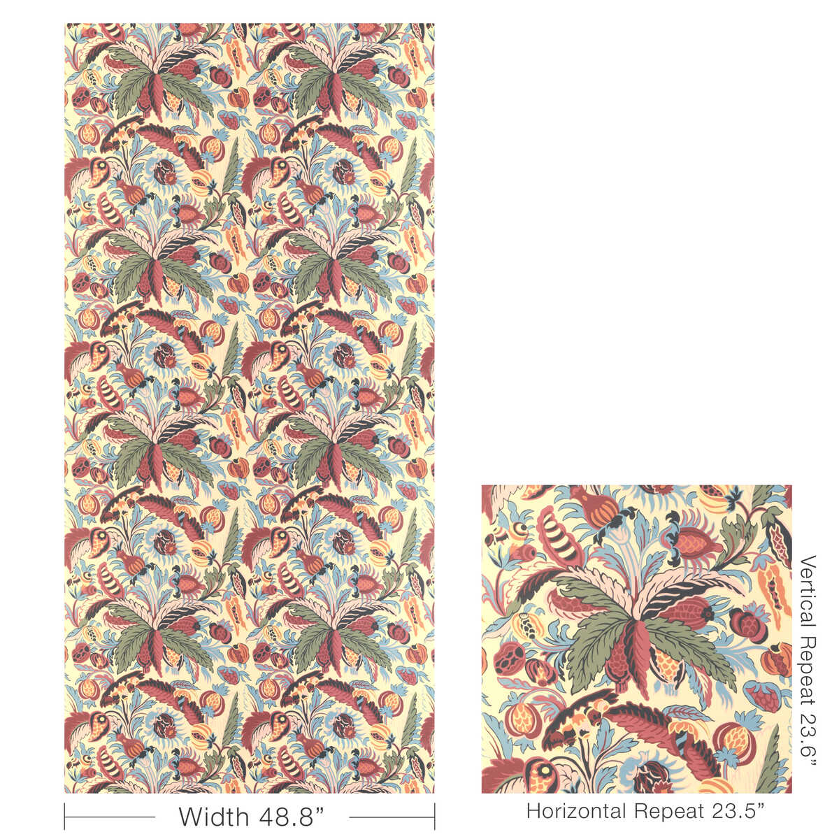 Villars - Bordeaux - BRUNSCHWIG & FILS Papel pintado