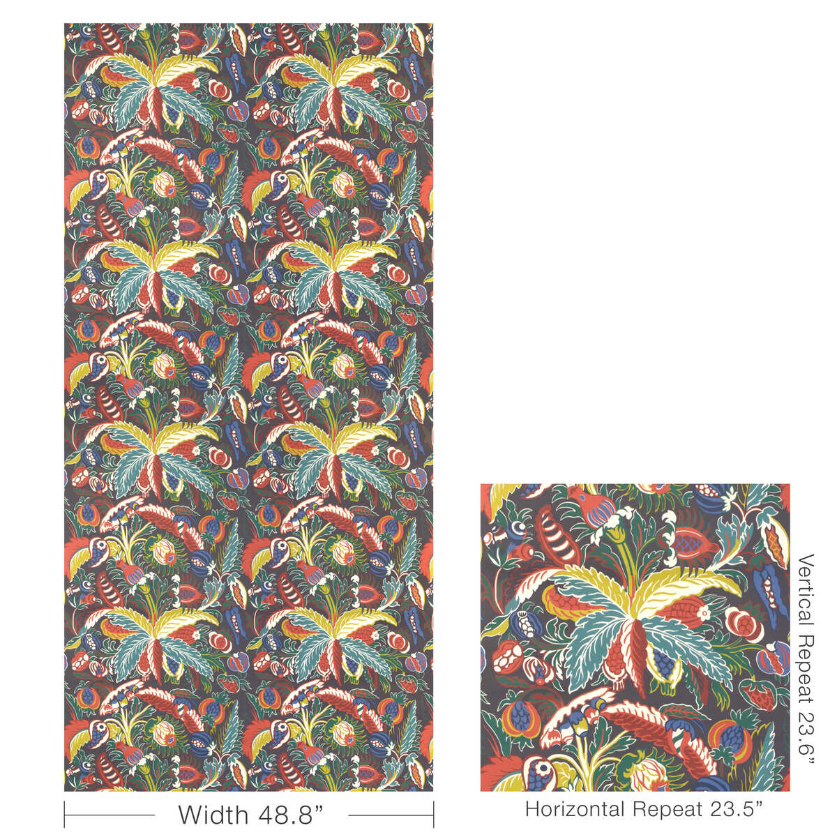 Villars - Indigo - BRUNSCHWIG & FILS Wallpaper