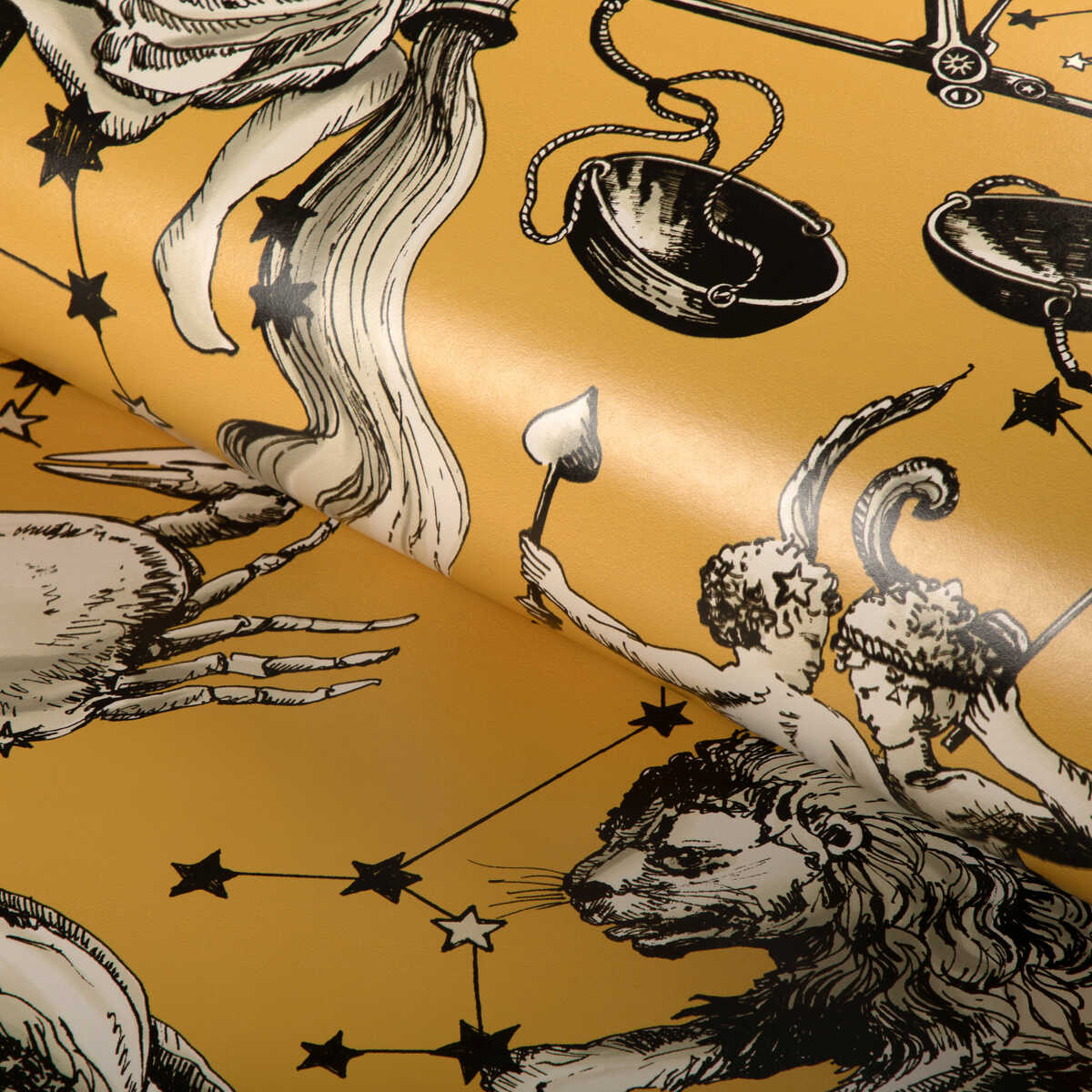Cosmique - Gold - BRUNSCHWIG & FILS Wallpaper