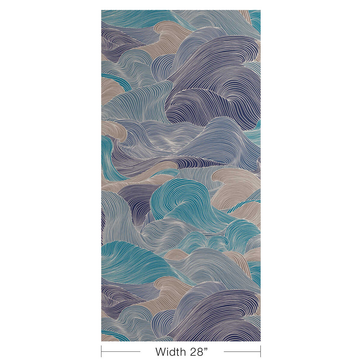 Tourbillon - Lapis - BRUNSCHWIG & FILS Wallpaper