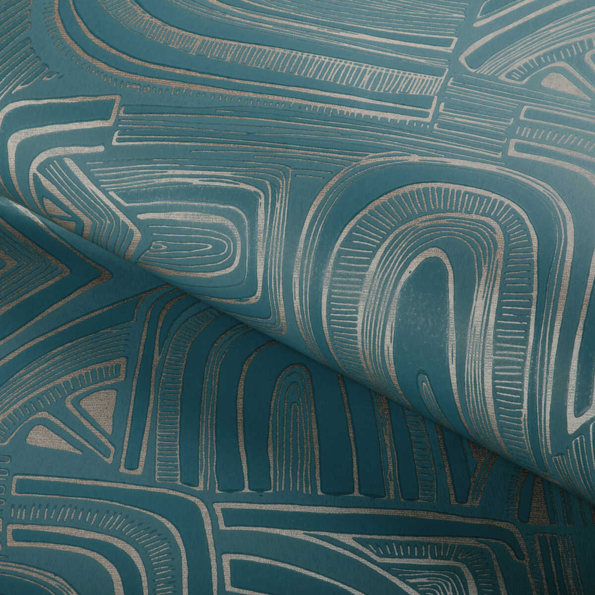 Timbre - Teal - BRUNSCHWIG & FILS Wallpaper