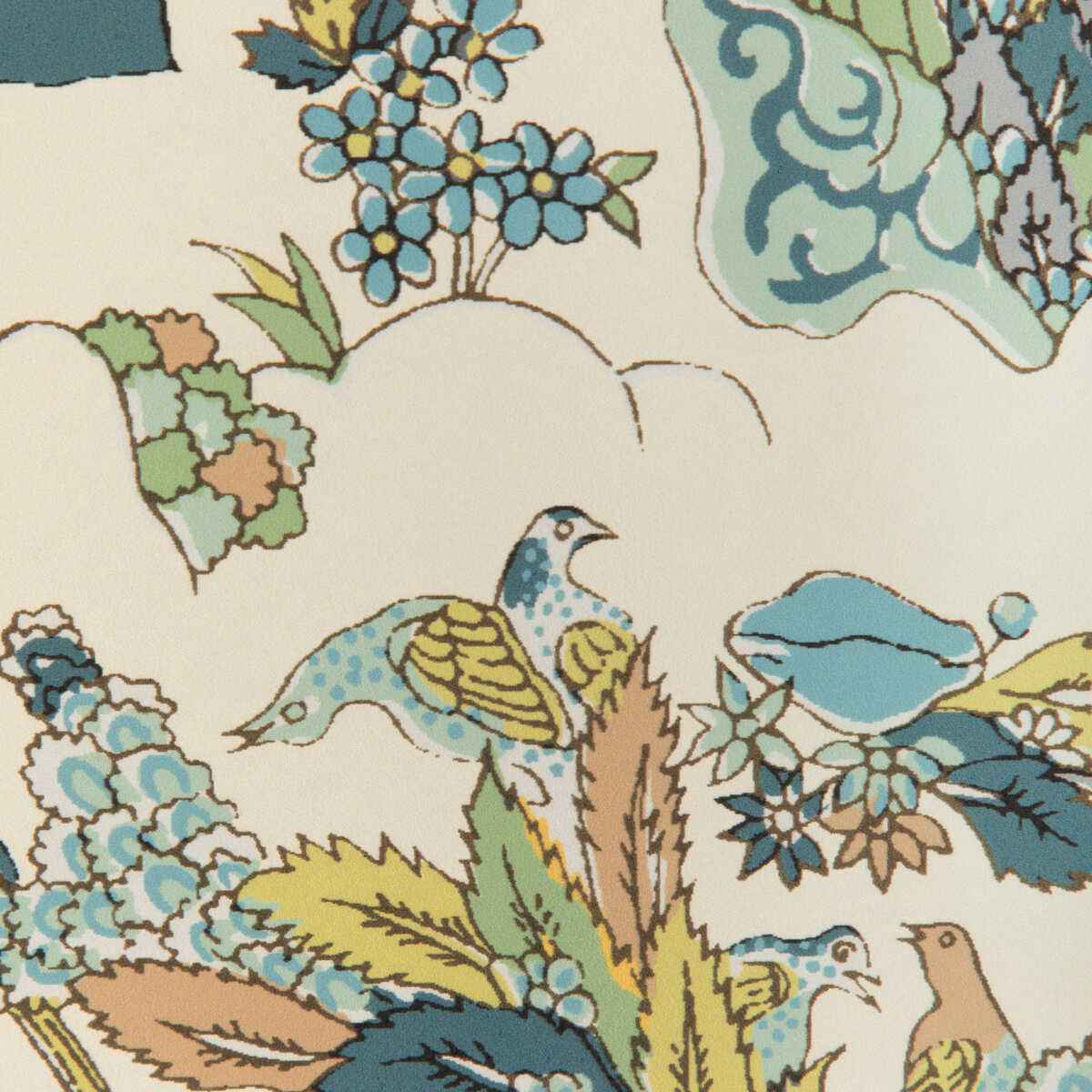 Shalimar-Aqua-Leaf-Brunschwig-Fils-Wallpaper - BRUNSCHWIG & FILS Wallpaper