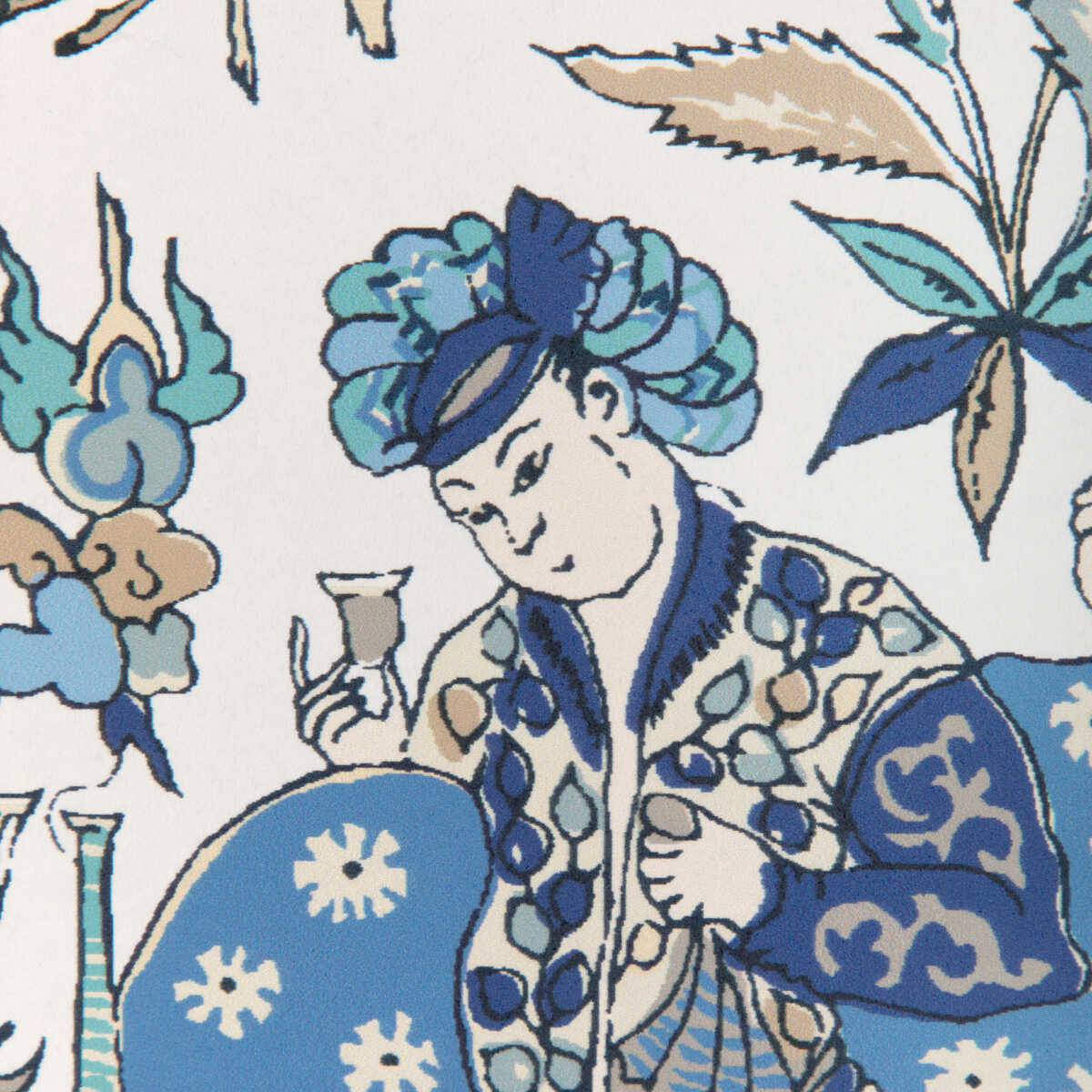 Shalimar - Blue/Sand - BRUNSCHWIG & FILS Wallpaper