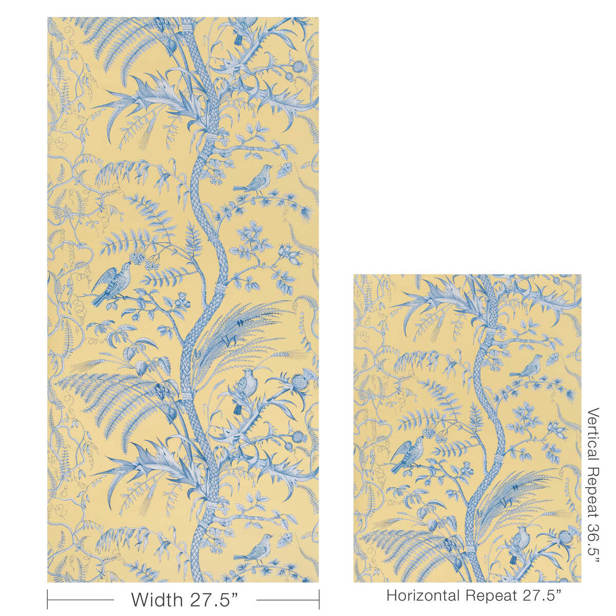 Bird And Thistle Ii - Sun - BRUNSCHWIG & FILS Papel pintado