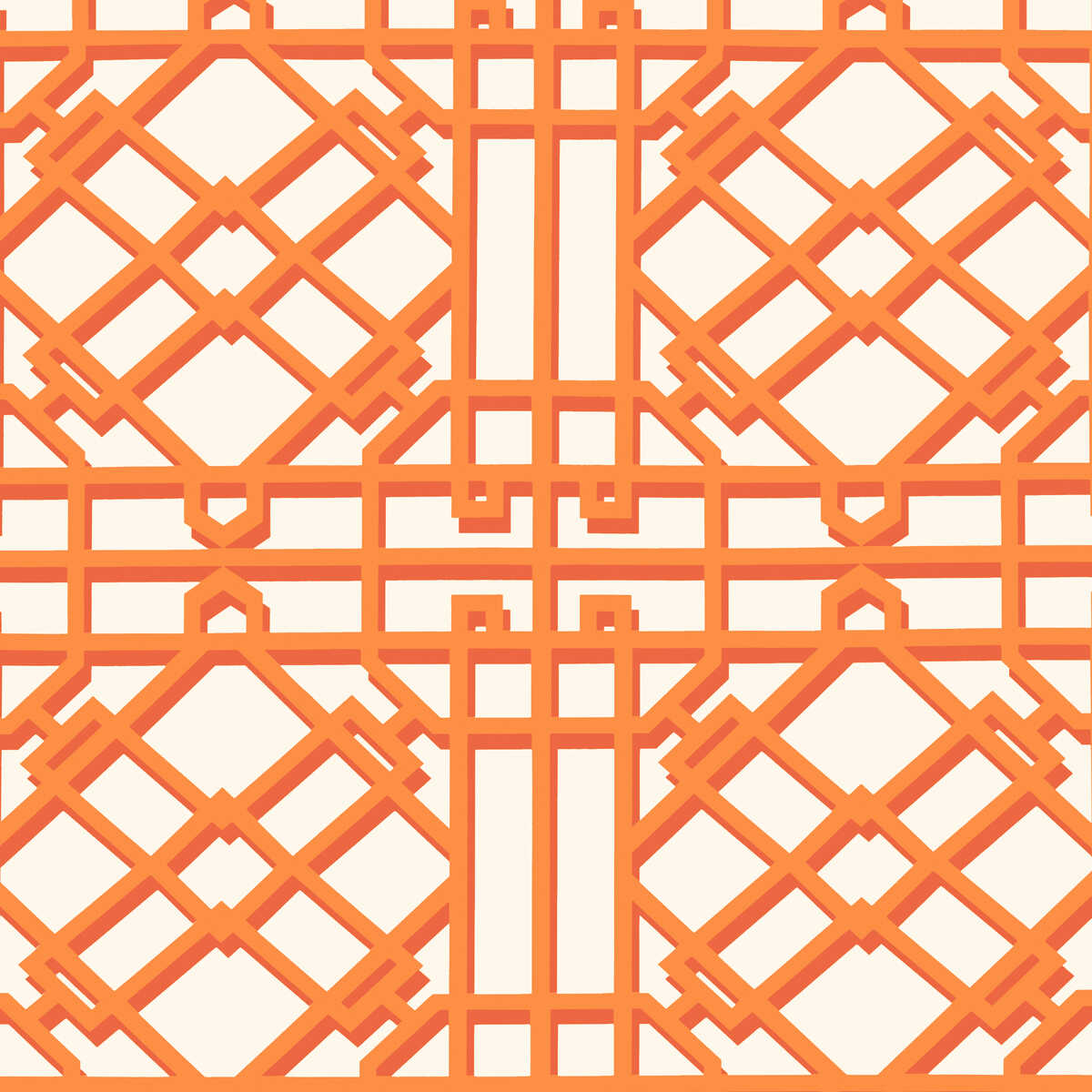 Pavilion Trellis - Orange - BRUNSCHWIG & FILS Papel pintado