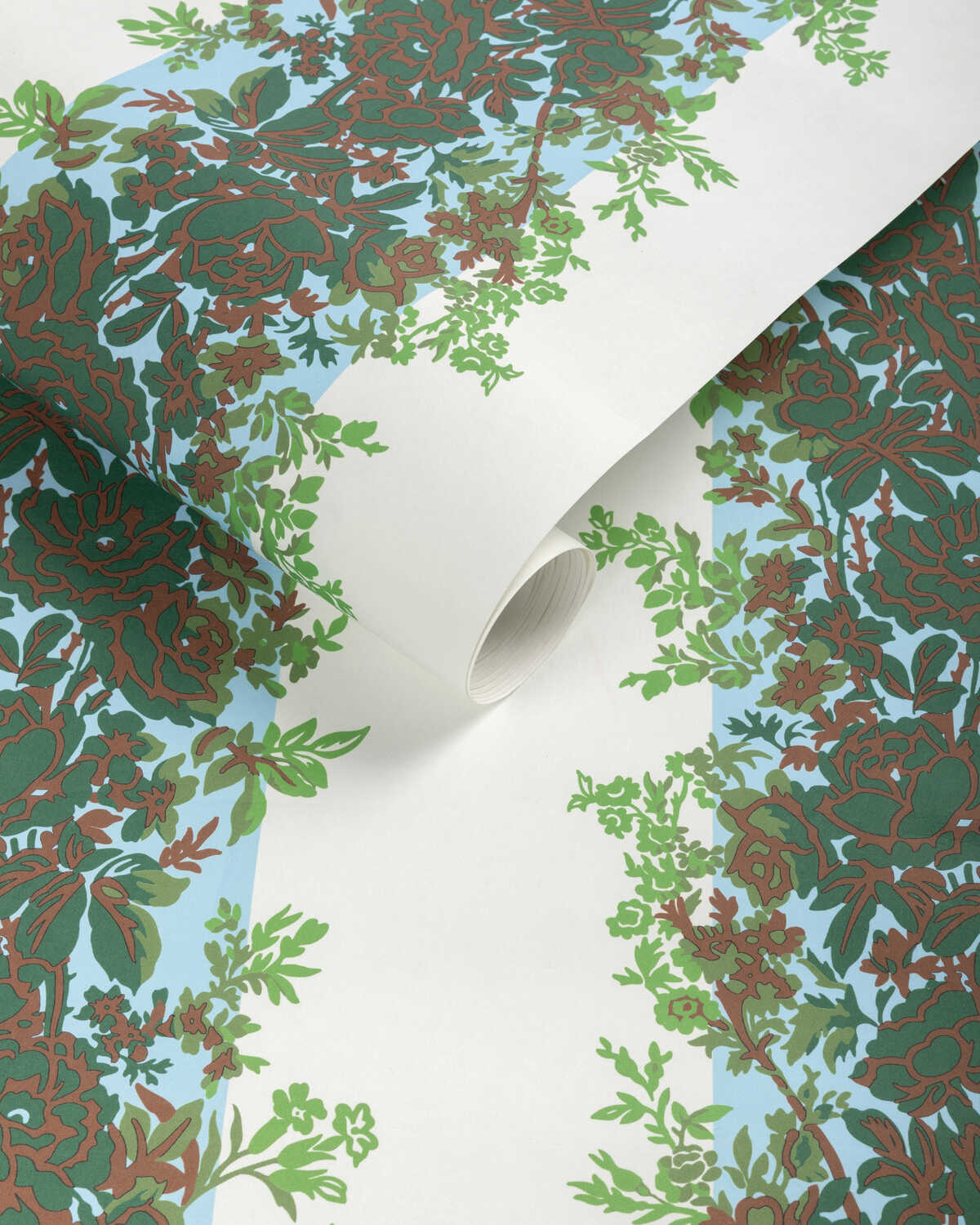 Rayure Fleurie Wc - Leaf - BRUNSCHWIG & FILS Wallpaper