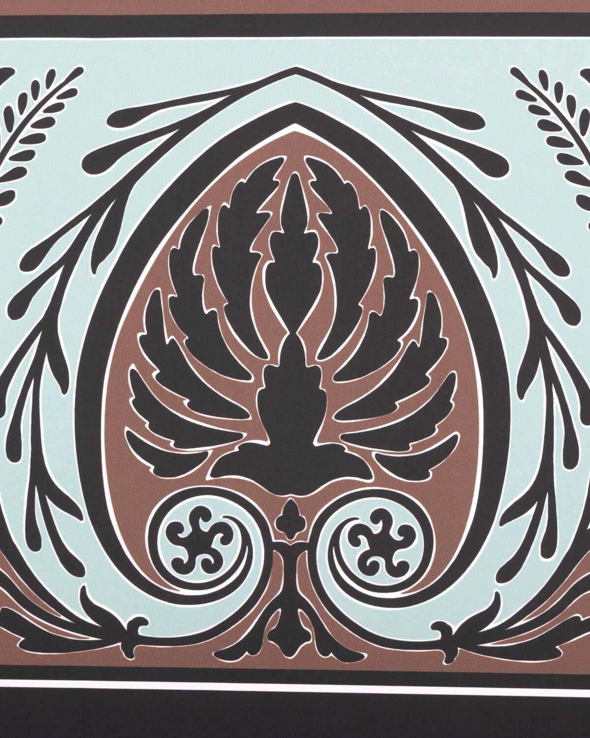Frise Palmette - Aqua - BRUNSCHWIG & FILS Wallpaper