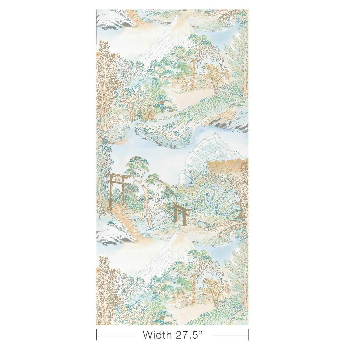 Meiji - Aqua - BRUNSCHWIG & FILS Wallpaper