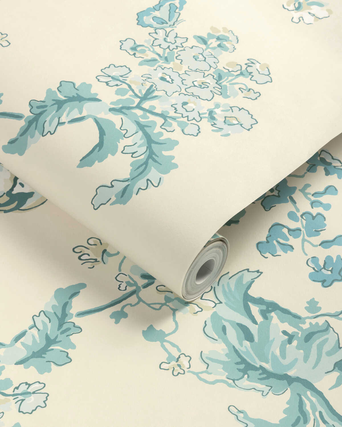 Maintenon - Aqua - BRUNSCHWIG & FILS Wallpaper