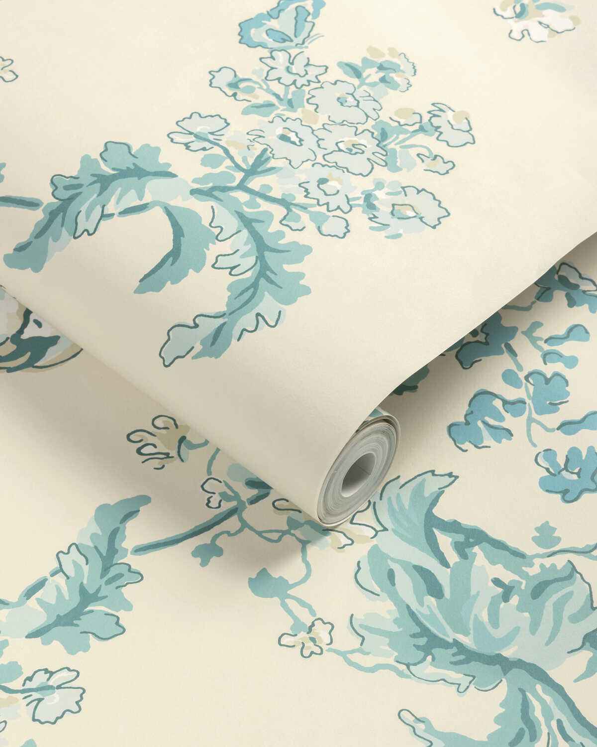 Maintenon-Aqua-Brunschwig-Fils-Wallpaper - BRUNSCHWIG & FILS Wallpaper