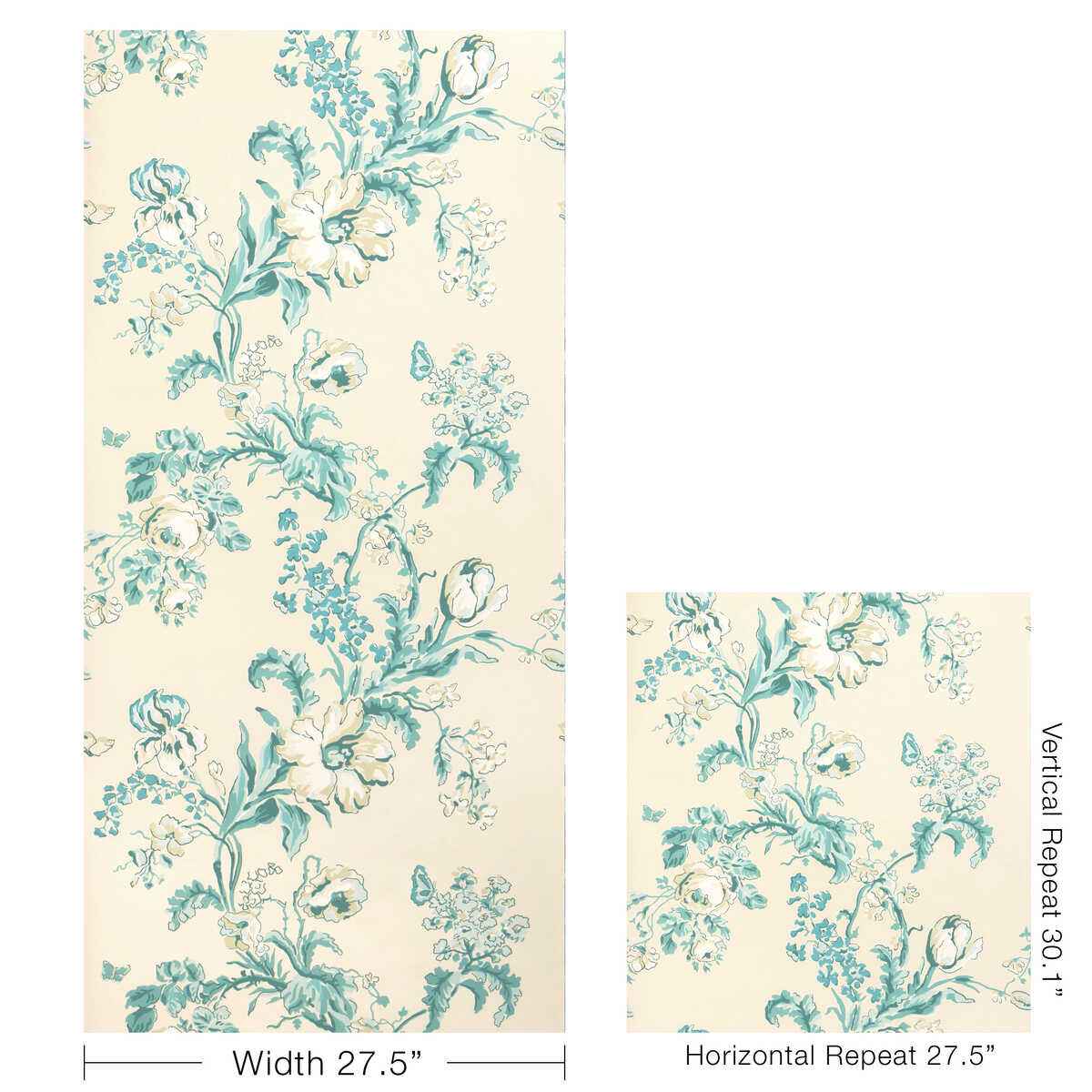 Maintenon-Aqua-Brunschwig-Fils-Wallpaper - BRUNSCHWIG & FILS Wallpaper