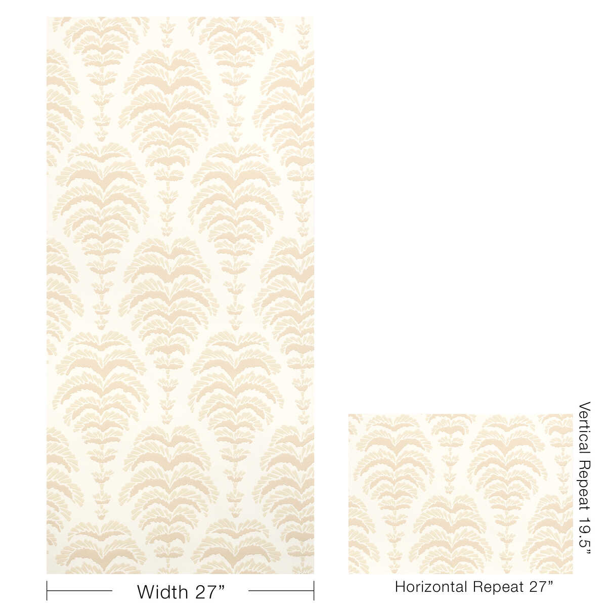 Ponchette - Beige - BRUNSCHWIG & FILS Wallpaper