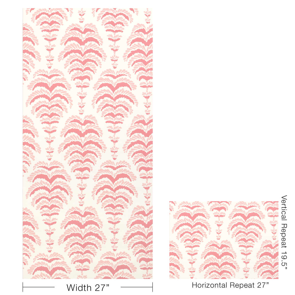 Ponchette - Pink - BRUNSCHWIG & FILS Wallpaper