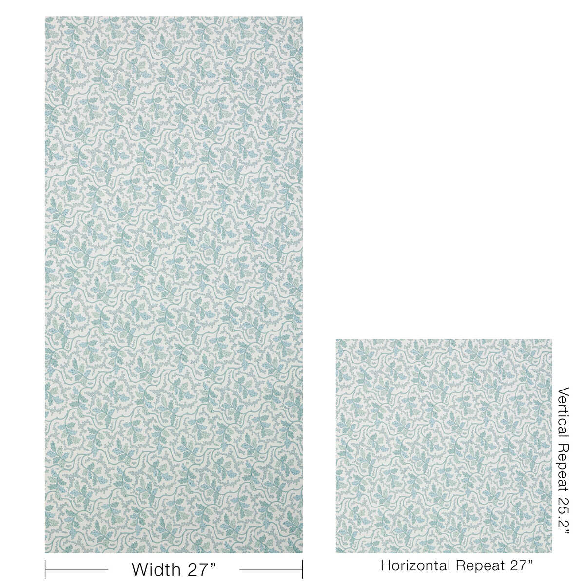 Aureille - Aqua - BRUNSCHWIG & FILS Wallpaper