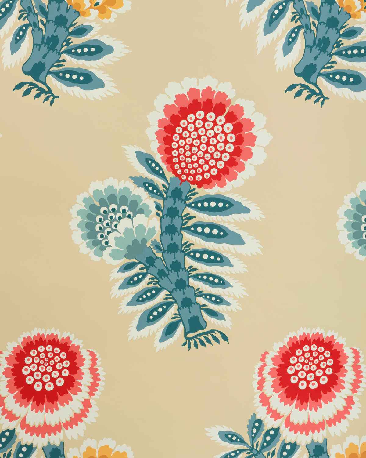 Kumaly-Red-Blue-Brunschwig-Fils-Wallpaper