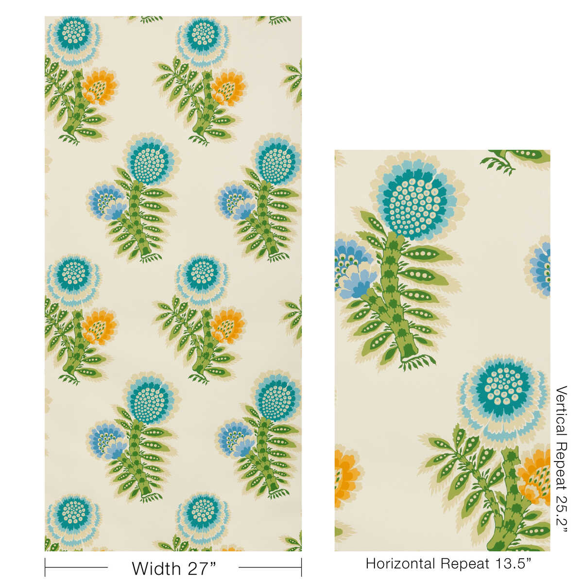 Kumaly - Marine - BRUNSCHWIG & FILS Wallpaper