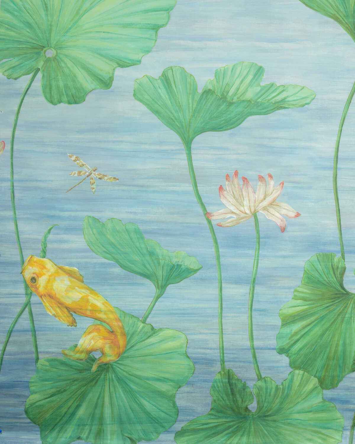 Koi-Pond-Mural-Blue-Brunschwig-Fils-Wallpaper
