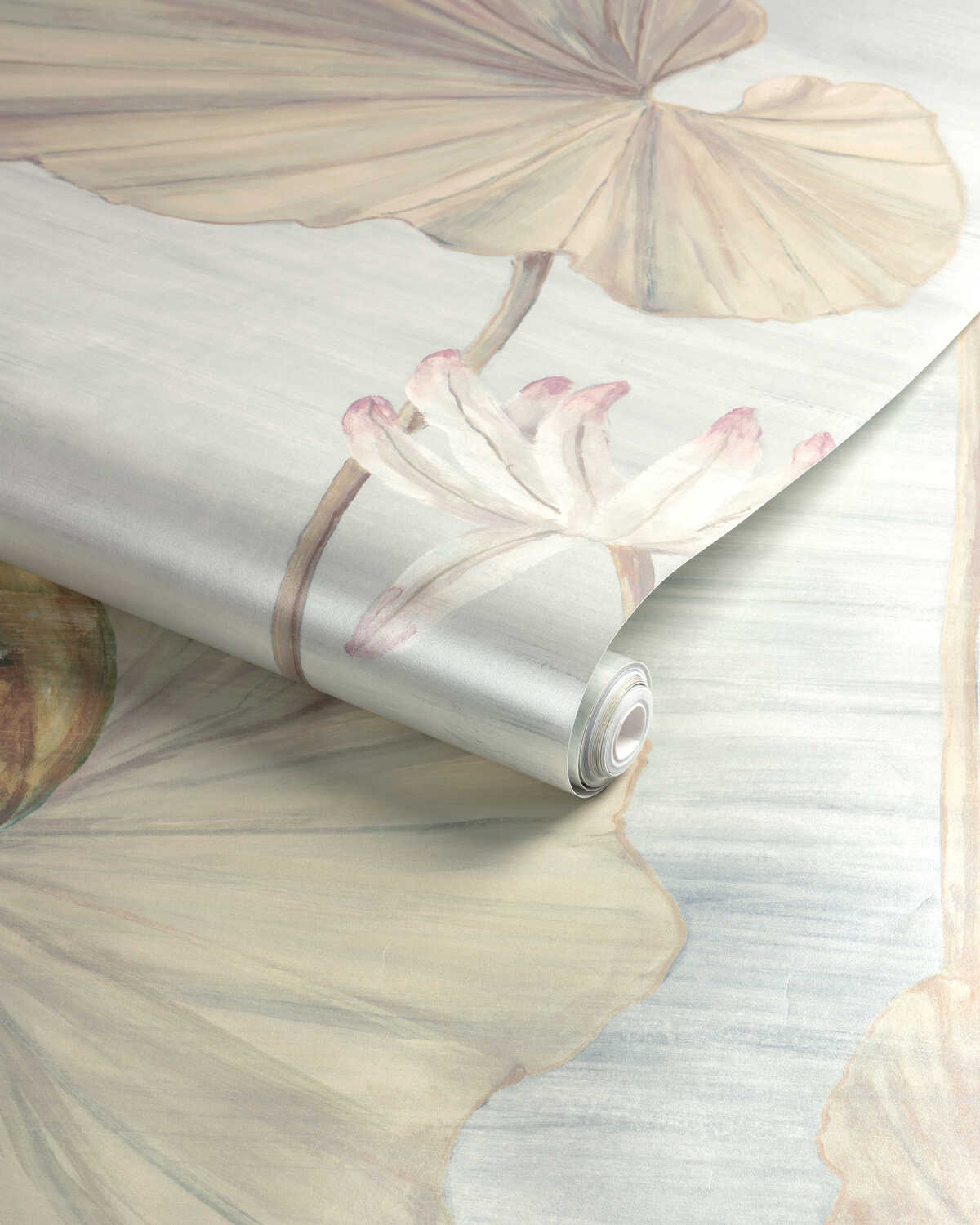 Koi Pond Mural Met - Slate - BRUNSCHWIG & FILS Wallpaper