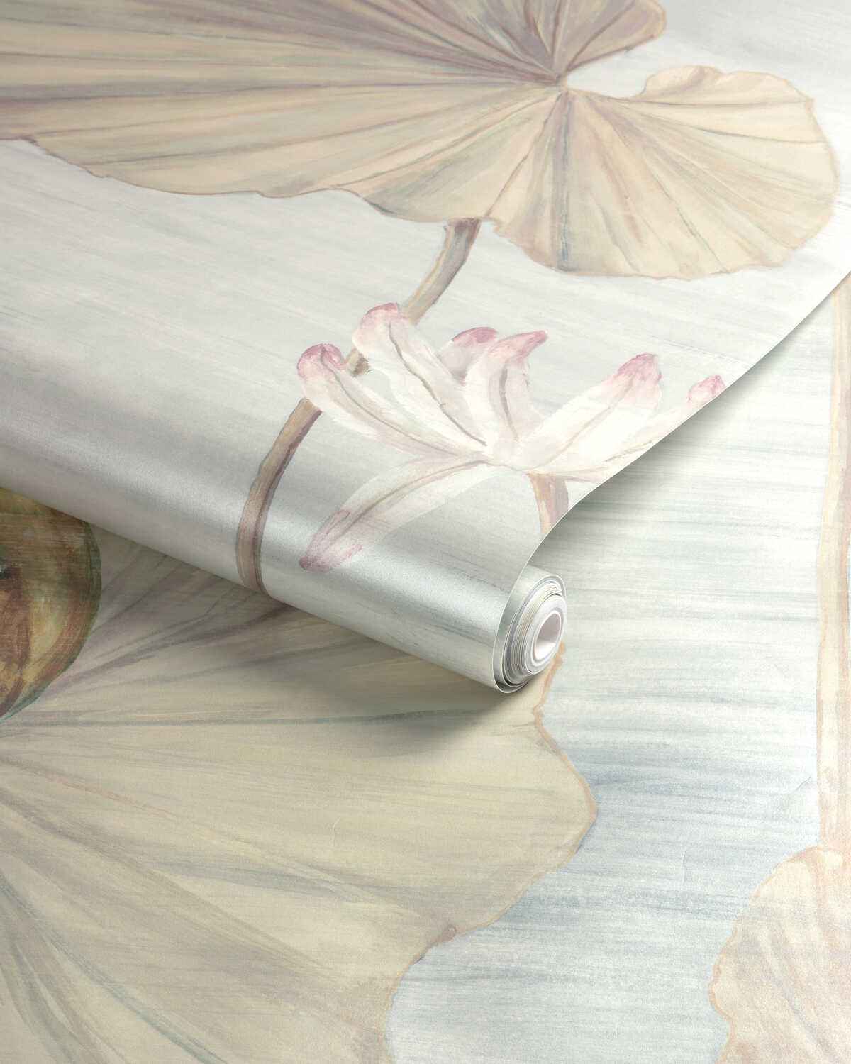 Koi-Pond-Mural-Met-Slate-Brunschwig-Fils-Wallpaper - BRUNSCHWIG & FILS Wallpaper