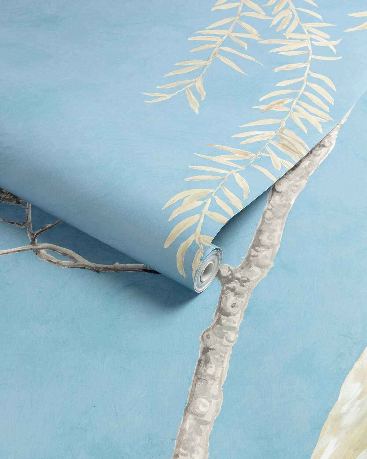 Egret-Marsh-Mural-Blue-Brunschwig-Fils-Wallpaper - BRUNSCHWIG & FILS Wallpaper