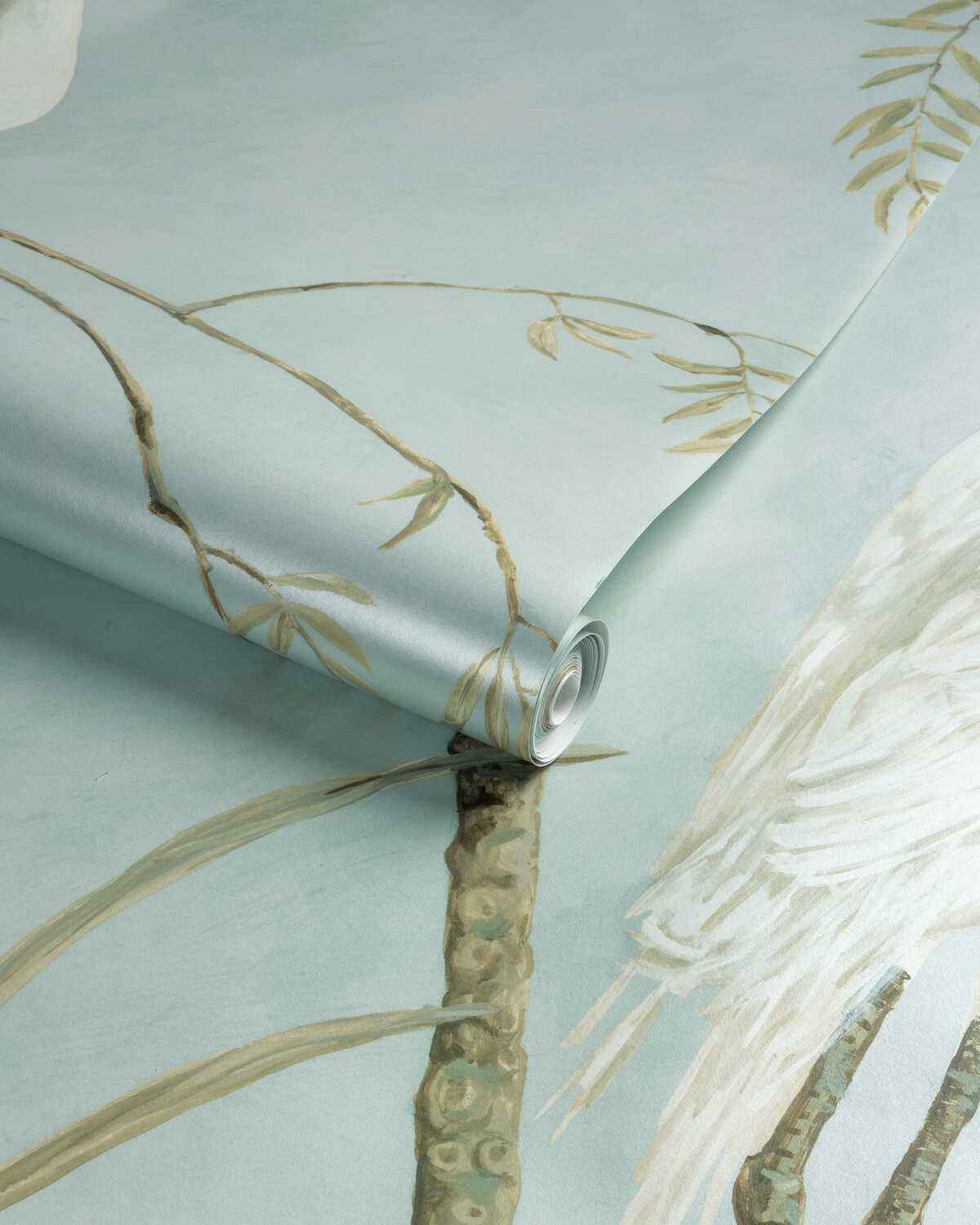 Egret-Marsh-Mural-Met-Mist-Brunschwig-Fils-Wallpaper - BRUNSCHWIG & FILS Wallpaper