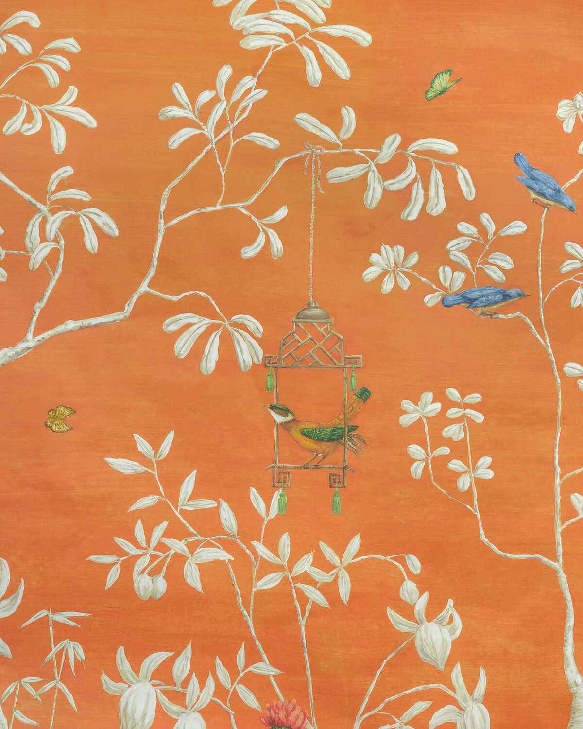 Jardin-Yili-Mural-Orange-Brunschwig-Fils-Wallpaper - BRUNSCHWIG & FILS Wallpaper