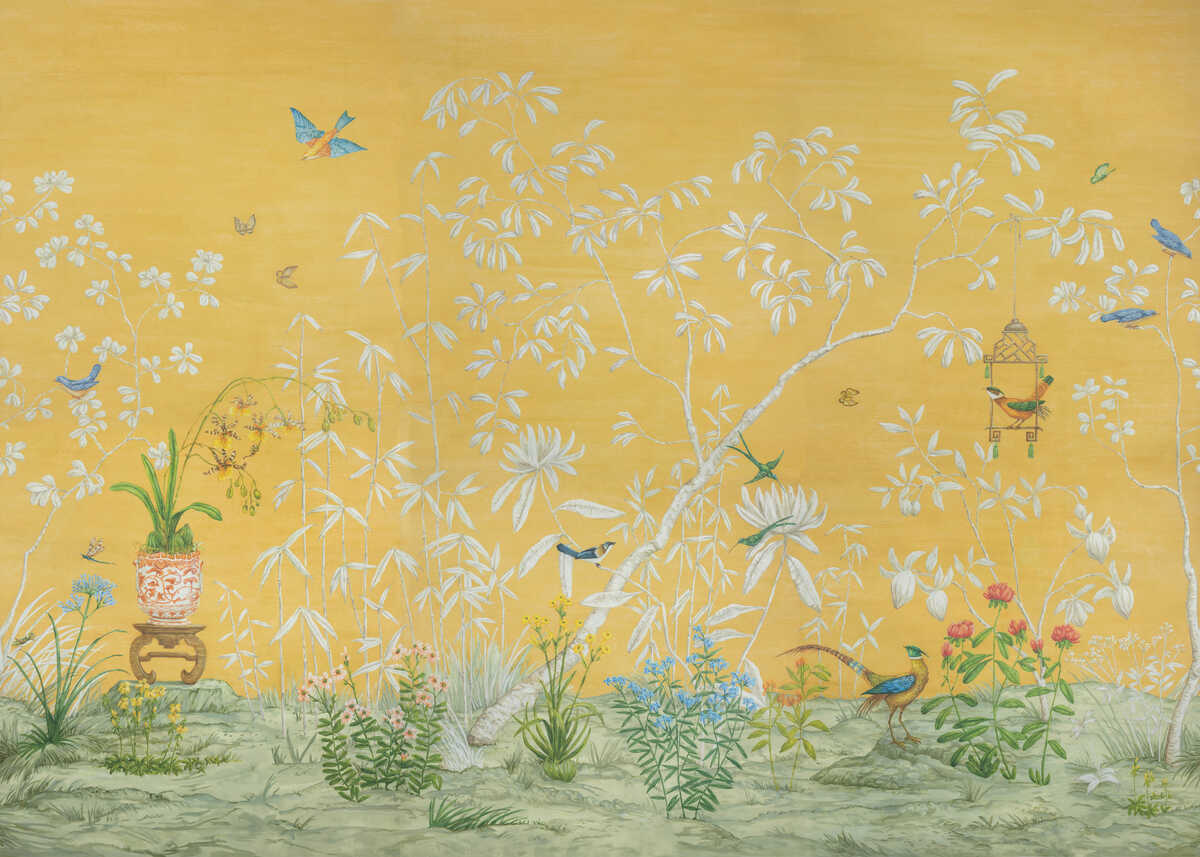 Jardin Yili Mural - Soleil - BRUNSCHWIG & FILS Wallpaper