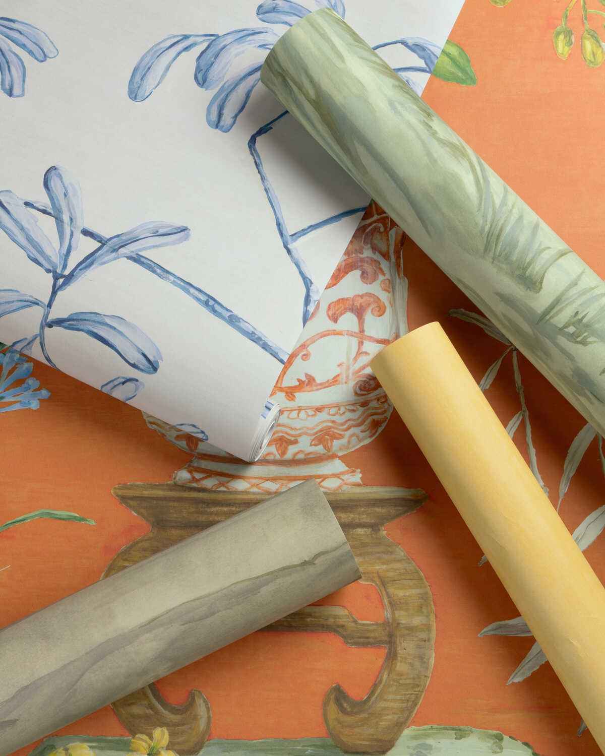 Jardin-Yili-Mural-Delft-Brunschwig-Fils-Wallpaper - BRUNSCHWIG & FILS Wallpaper