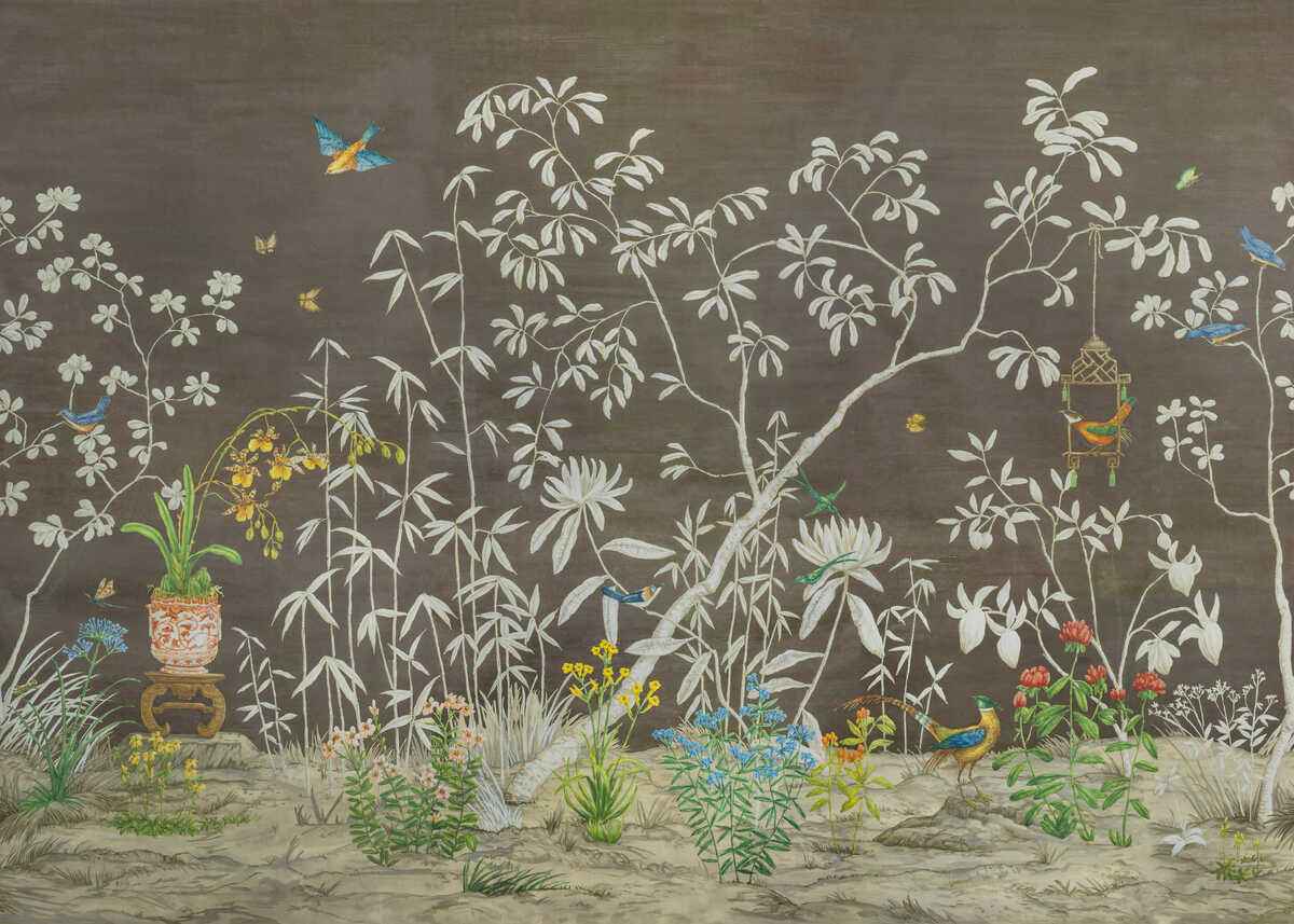 Jardin-Yili-Mural-Chocolate-Brunschwig-Fils-Wallpaper - BRUNSCHWIG & FILS Wallpaper