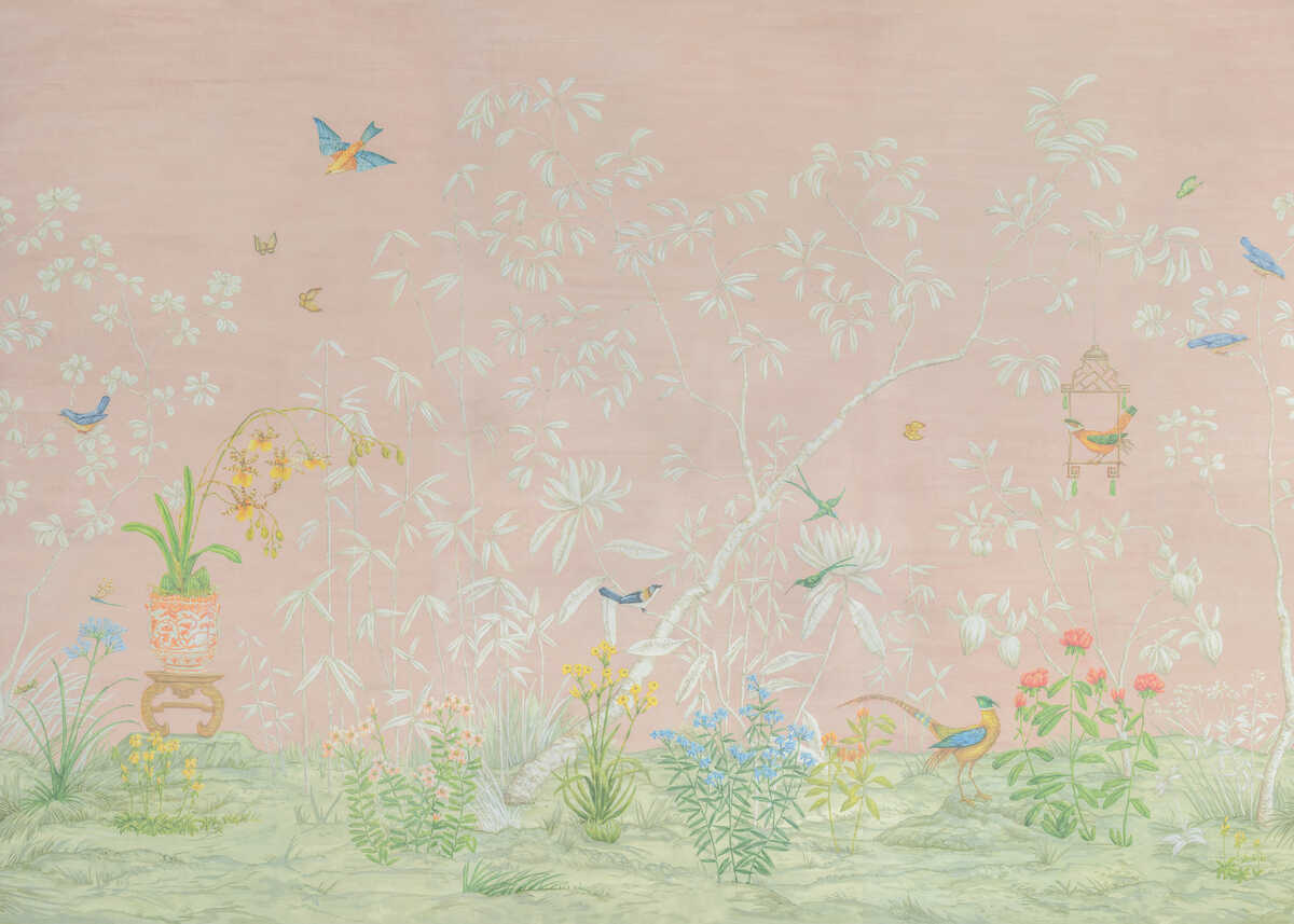 Jardin Yili Mural - Blush - BRUNSCHWIG & FILS Wallpaper