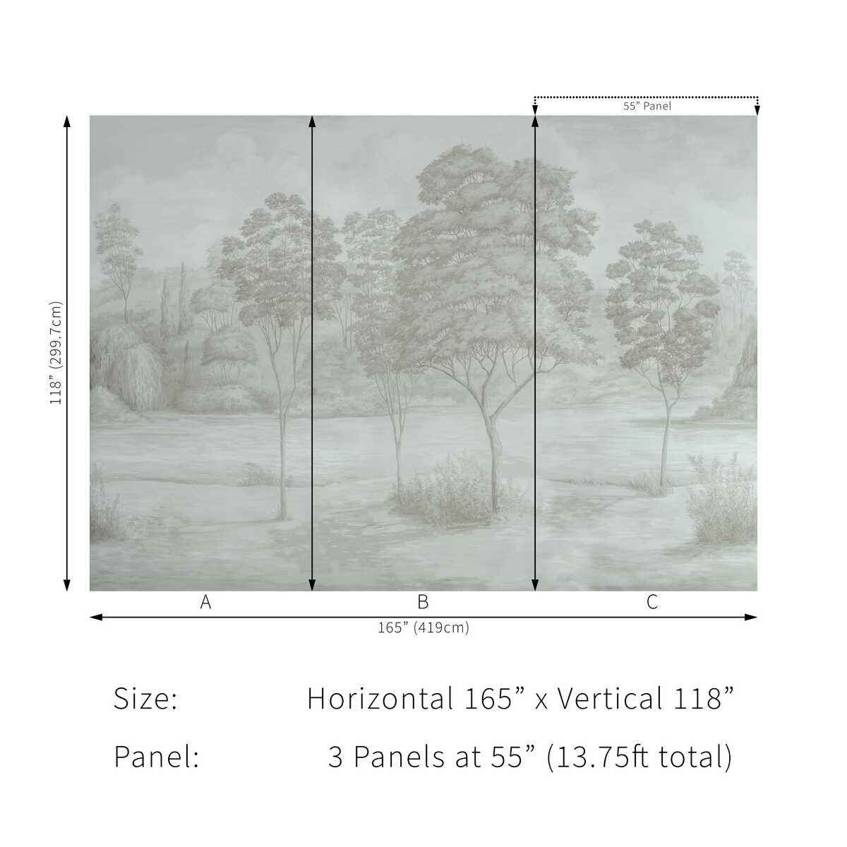 Arbres-Mural-Neutral-Brunschwig-Fils-Wallpaper - BRUNSCHWIG & FILS Wallpaper