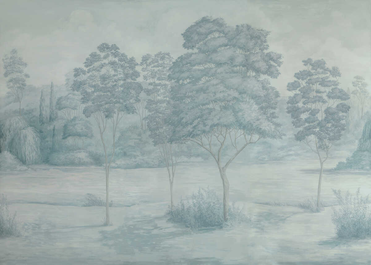 Arbres Mural - Blue - BRUNSCHWIG & FILS Wallpaper