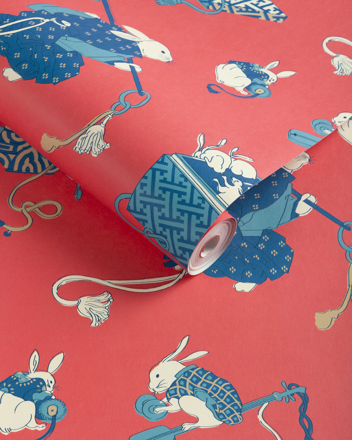 Shimo - Red/Blue - Brunschwig & Fils Wallpaper