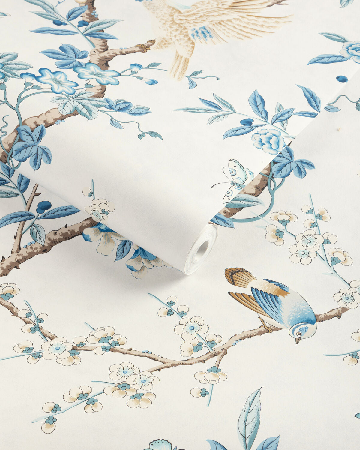 Kanchou - Azure - Brunschwig & Fils Wallpaper