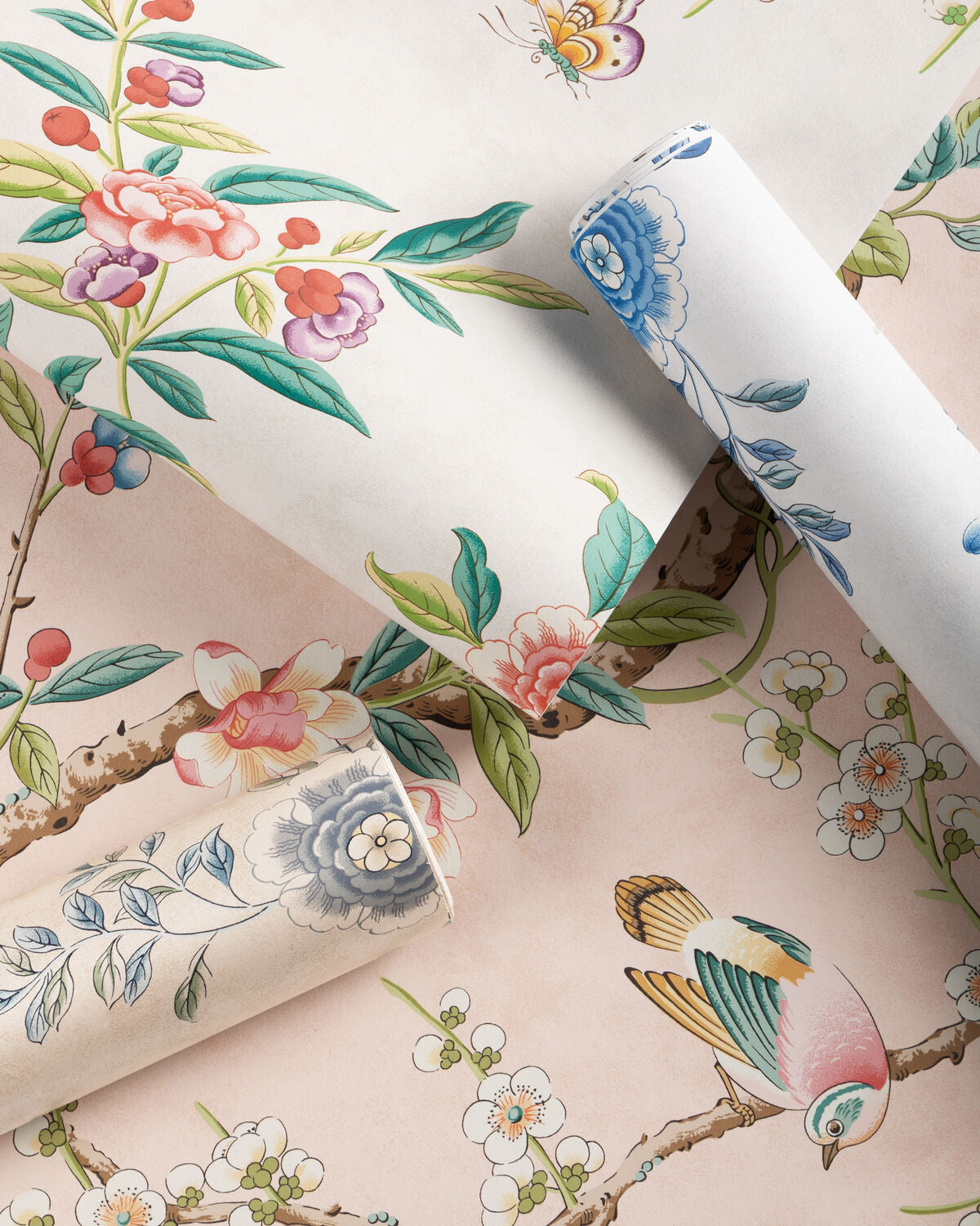 Kanchou - Azure - Brunschwig & Fils Wallpaper