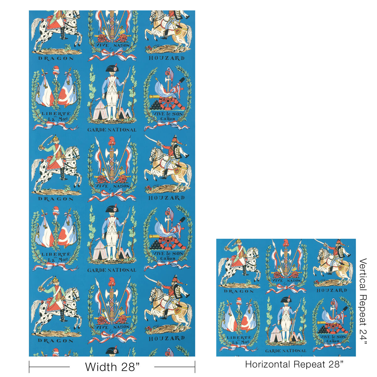 New Battle Of Valmy - Blue - Brunschwig & Fils Wallpaper