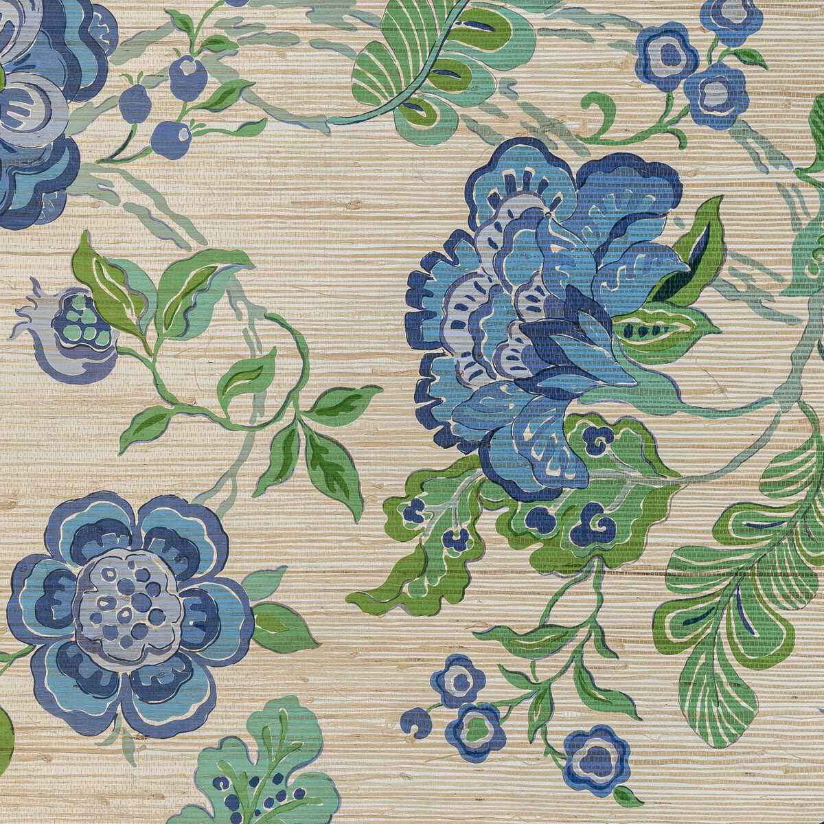 Somerset-Grasscloth-Blue-Lee-Jofa-Wallpaper