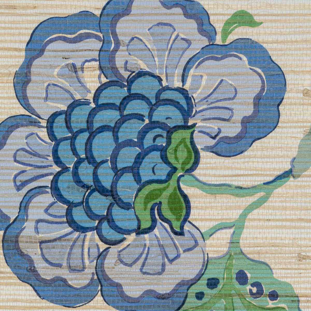 Somerset-Grasscloth-Blue-Lee-Jofa-Wallpaper - LEE JOFA Wallpaper