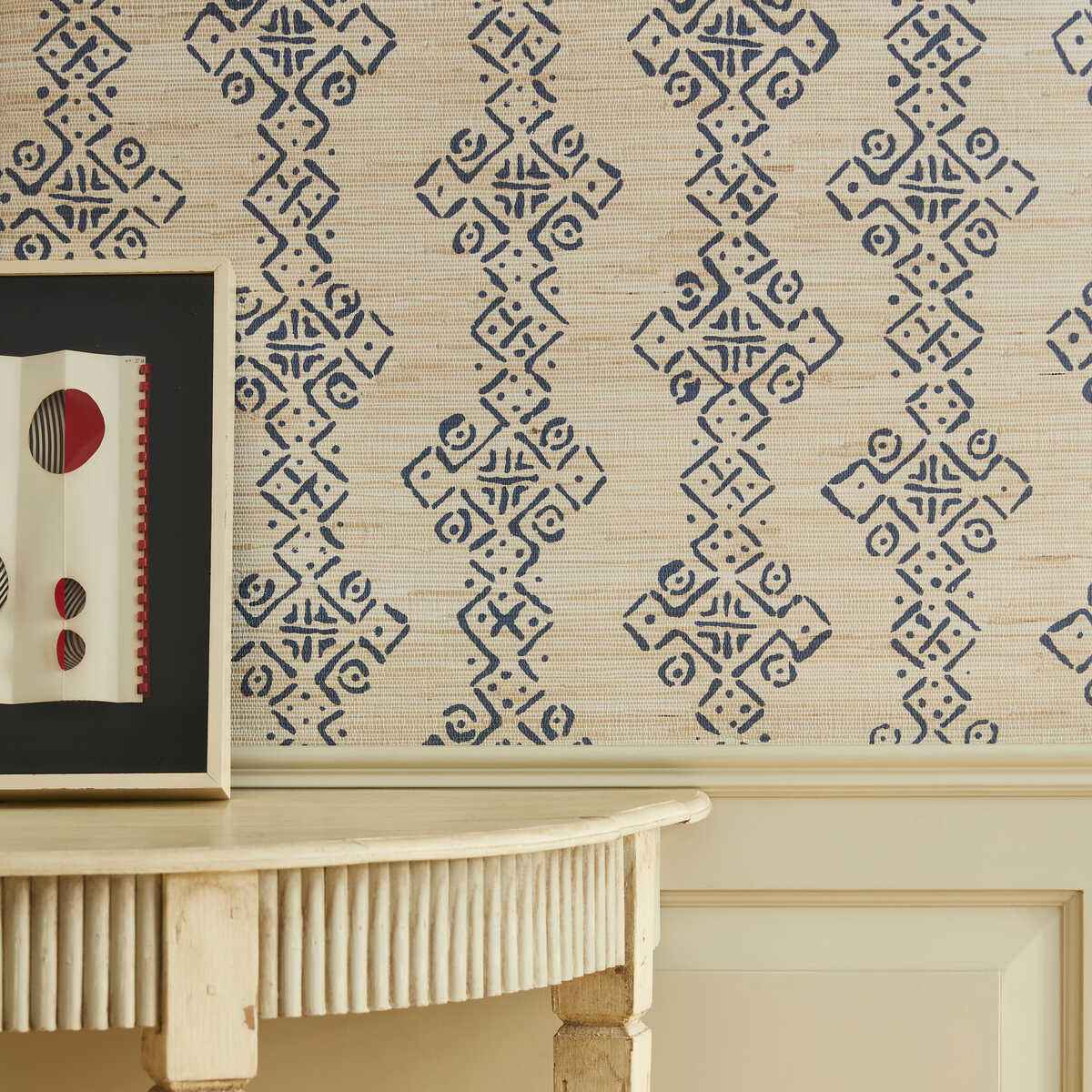 Mali-Grasscloth-Indigo-Lee-Jofa-Wallpaper - LEE JOFA Wallpaper