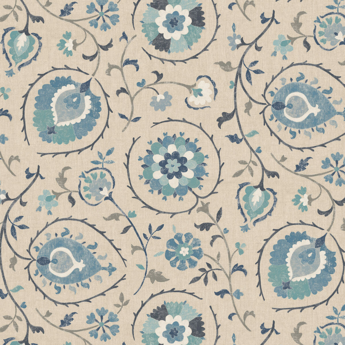 Shimla - Azure - Pure Edit Fabric