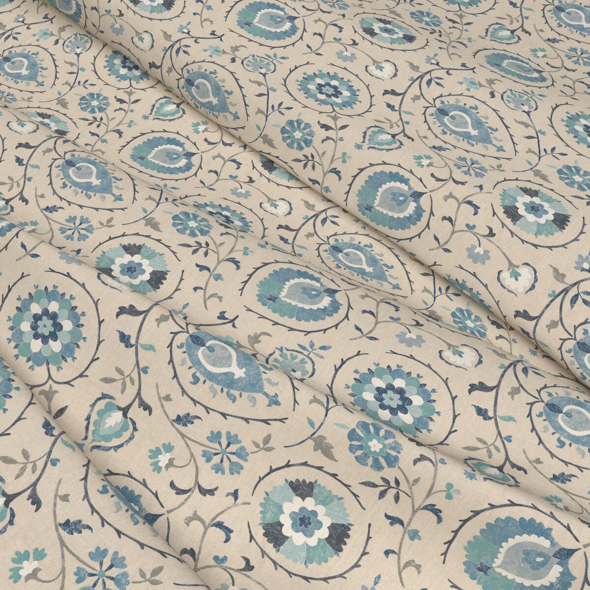 Shimla - Azure - Pure Edit Fabric