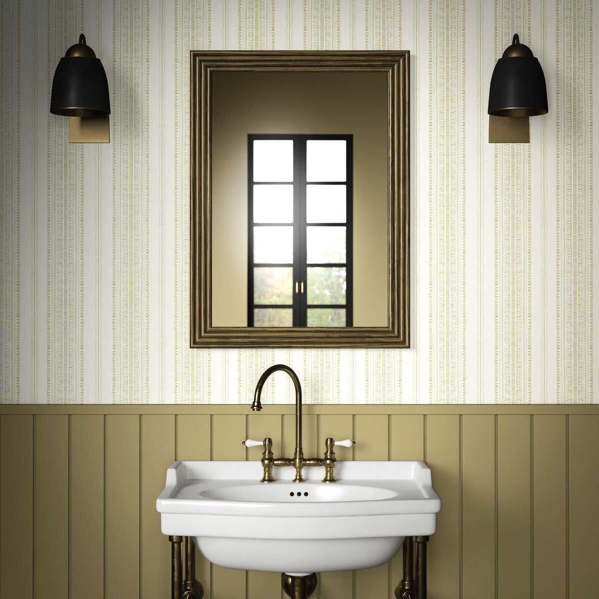 Bodo Stripe Wp - Willow - Pure Edit Wallpaper