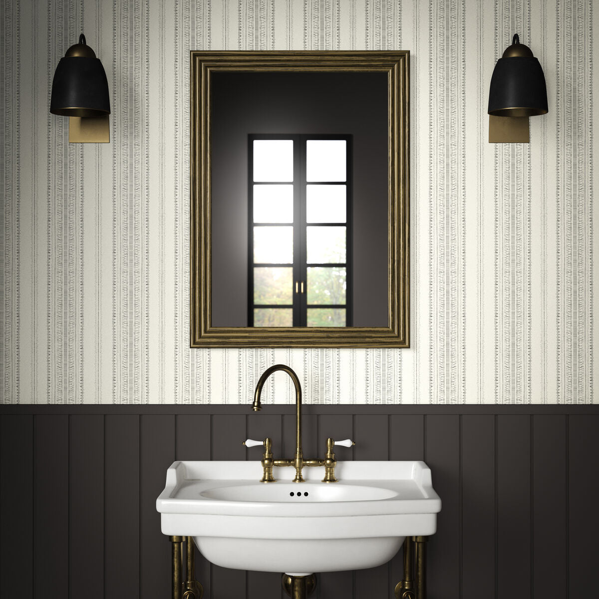 Bodo Stripe Wp - Charcoal - Pure Edit Wallpaper