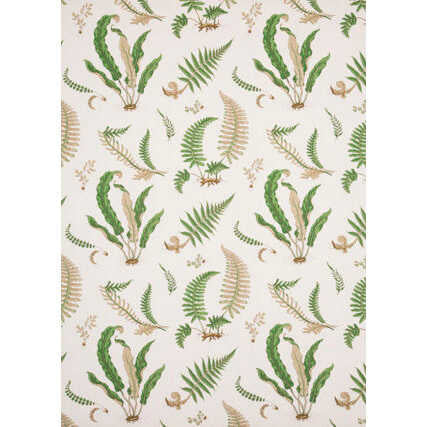 Ferns - Linen - Stone/Green - G P & J BAKER Fabric