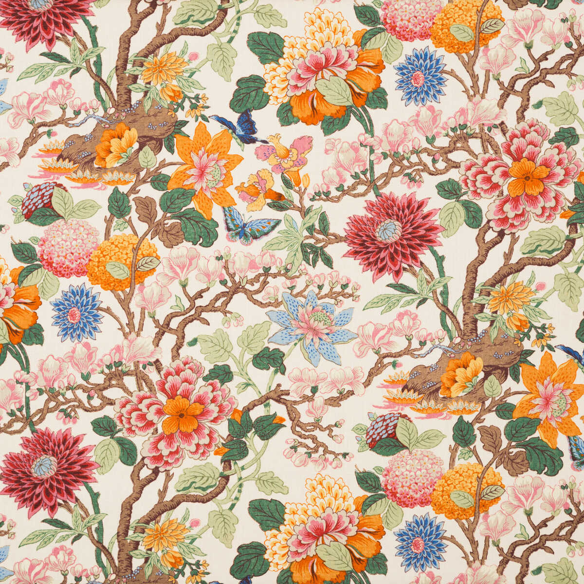 Magnolia - Cream/Blue - G P & J BAKER Fabric
