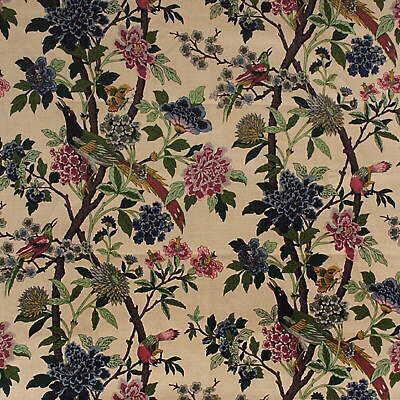 Hydrangea Bird - Rose/Biscuit - G P & J BAKER Fabric