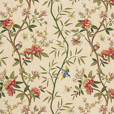Peony & Blossom - Sage/Beige - G P & J BAKER Fabric