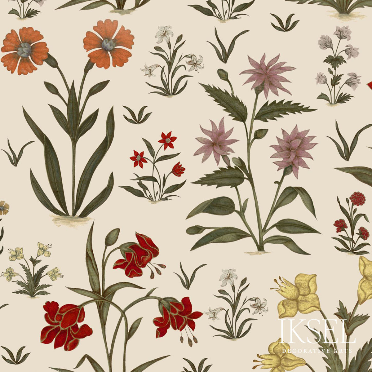 MOGUL-FLOWERS-LINEN-ORIGINAL-SCHUMACHER-RF315ACS01 - Schumacher Fabric